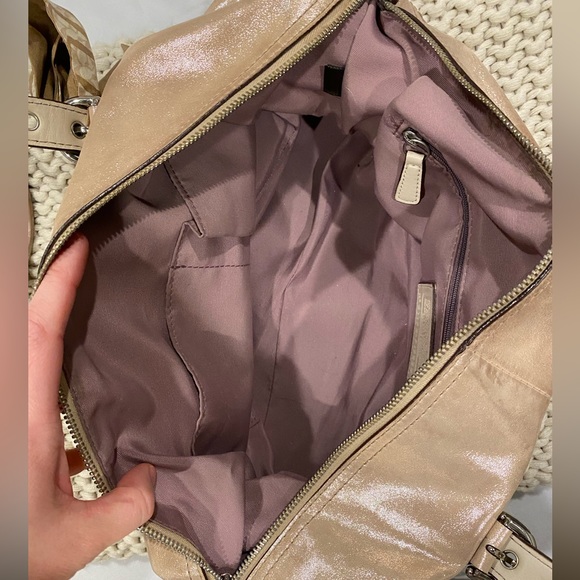 Coach Bag Tote Gold Shimmer Purse - Picture 6 of 7